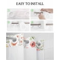 thumbnail image 5 of No Hook Shower Curtain with Snap in Liner, Spring Watercolor Sunflowers Poppies Floral Eucalyptus Leaves Shower Curtains for Bathroom, Washable Shower Curtain Liner Set with Mesh Top Window, 72"x84", 5 of 6