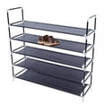 thumbnail image 5 of Rice 5-Tier Space Saving Shoe Rack, Fabric, Plastic and Metal, Black, 5 of 5