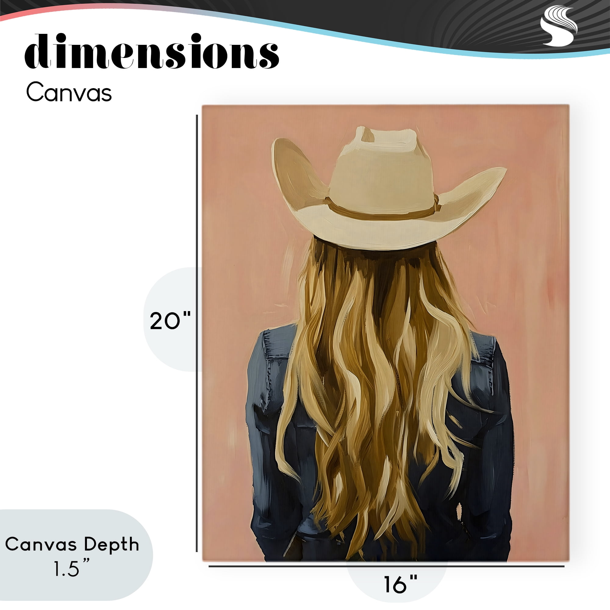 Stupell Industries Blonde Cowgirl Back View Canvas Wall Art, design by The Prints Vibe