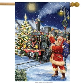 Polar Express Christmas Garden Flag Santa Claus Train 12 5 X 18