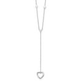 thumbnail image 6 of Auriga Fine Jewelry 925 Sterling Silver Rhodium-plated Hearts w/2in Extender Y-Necklace 16" for Women, 6 of 6
