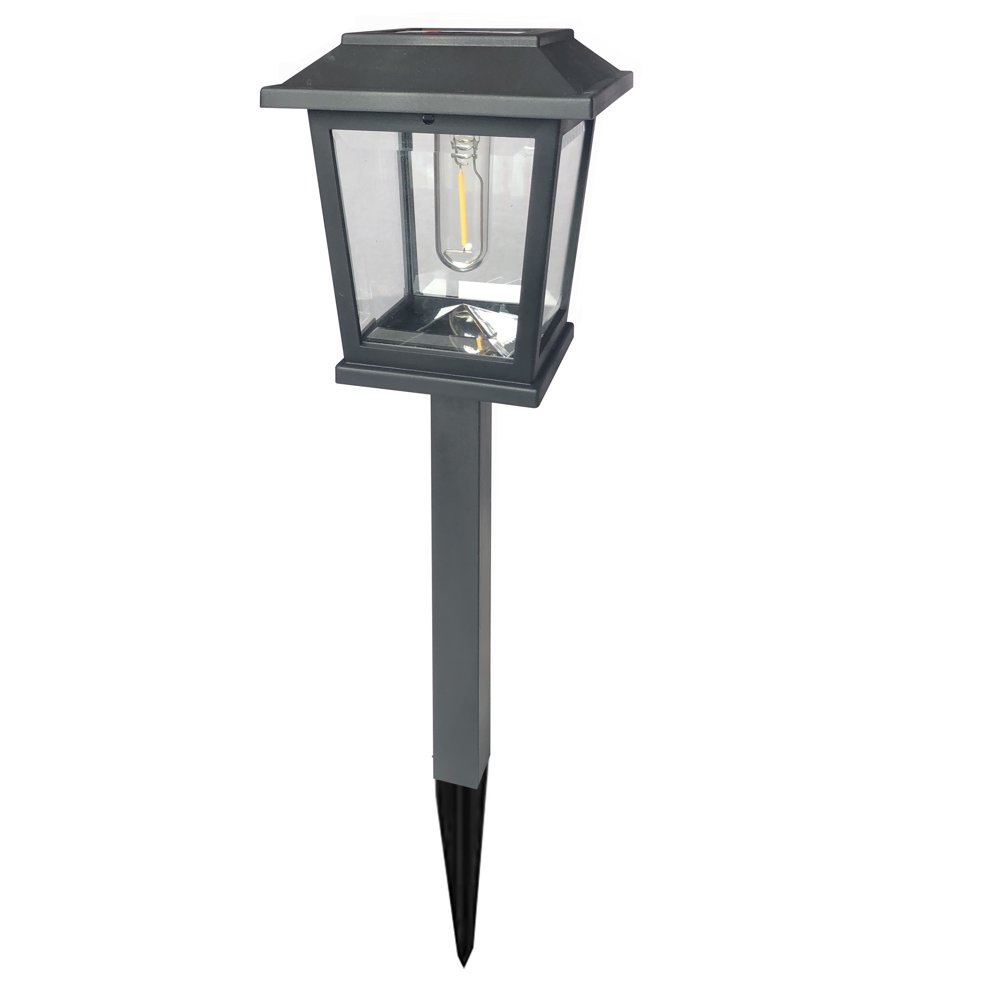 Deck Impressions Craftsman Solar Path Light with Faux Retro Edison Bulb
