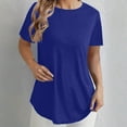 thumbnail image 2 of XuJwPNcy Womens Plus Size Tops Short Sleeve Crewneck Loose Fit Basic Oversized T Shirts Summer Spring Outfits S-5XL, 2 of 7