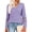 Purple, variant on UVN Fall Blouses for Women Long Sleeve V Neck Tunic Tops Casual Hollow Out Curved Hem Dressy Shirts