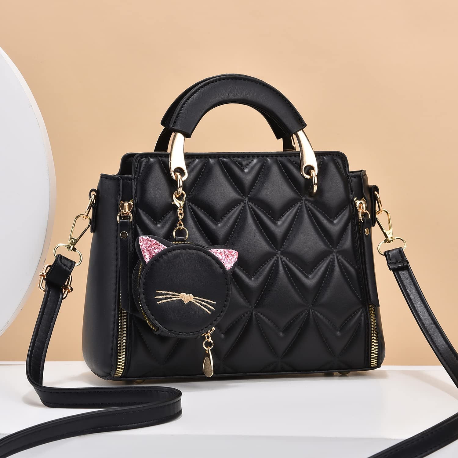 Crossbody Bags for Women Small Handbags PU Leather Shoulder Bag Ladies Purse  Evening Bag Quilted Satchels with Chain Strap,Coffee，G168707 - Walmart.com