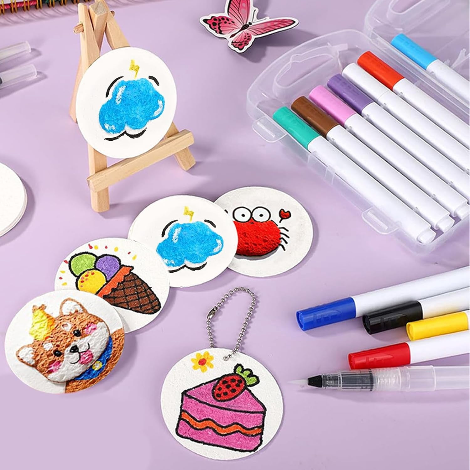Foam Texture Painting Kit for Kids & Adults - DIY 3D Puffy Paint Set with Sensory Art Markers, Creative Craft Supplies for Easter, Home Decor, Garden Party & Classroom Activities(DSF)