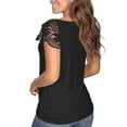 thumbnail image 2 of PATLOLLAV Summer Tops,Ladies Womens Tshirts V Neck Lace Trim Short Sleeve Tops Fashion Casual Tees, 2 of 5