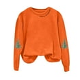thumbnail image 4 of mgoYE Christmas Sweatshirts Women Funny Christmas Graphic Crewneck Shirts Xmas Long Sleeve Sweaters Holiday Pullover(Orange,L), 4 of 5