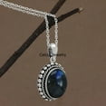 thumbnail image 7 of Real 925 Sterling Silver Necklace For Women, Genuine Labradorite Cabochon Oval Gemstone Unique Handcrafted Necklace For Her, 7 of 7