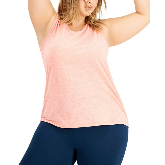 Ideology Womens Activewear Keyhole Back Tank Top;3X