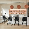 thumbnail image 3 of L'AGRATY 360° Swivel Modern Bar Stools Set of 4, 26" Counter Height Barstools with High Backs, Kitchen Island Stools, For Bar & Home,Faux Leather, Black, 3 of 9