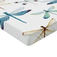 thumbnail image 2 of Dragonfly Fitted Sheet, Group of Regularly Dragonfly Pattern Short Lives Composition of Bugs, Decorative Soft Bedding All-round Elastic Pocket, King Size, Orange Blue, by Ambesonne, 2 of 3