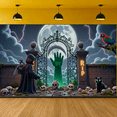 thumbnail image 2 of Grim Reaper Halloween Banner Spooky Hand Full Moon for Haunted House Halloween Party Scary Decoration, 2 of 9