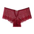 thumbnail image 4 of PMVFHDE Women Floral Lace Underwear Mid Rise Hollow Out Breathable Cross Back Plus Size Boy Shorts Cotton Gusset Panties Plus Size Underwear For Women C,XL, 4 of 4