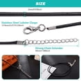 thumbnail image 2 of Kironypik 30 Pieces Leather Necklace Cord Portable Electroplate Tear-resistant Pendant Bracelets Jewelry Making Chain Rope with Clip Black 2mm, 2 of 6