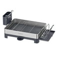 thumbnail image 1 of Songmics Home - Small Stainless Steel Dish Drying Rack Drain, Utensil Holder, Silver and Black, 1 of 9