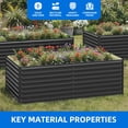thumbnail image 7 of Uforic 6x3x2 ft Galvanized Raised Garden Bed Kit, Black Metal Planter Box with Gloves, Ground Nails & Support Rod, Outdoor Above Ground Planter for Vegetables, Flowers, Plants, 7 of 7