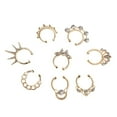 thumbnail image 2 of lionlar 9 Pieces Assorted Crystal Fake Septum Nose Cheater Non-piercing, 2 of 5