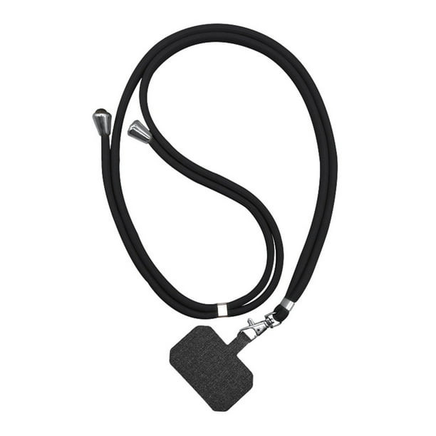 Btafrte Correa Cordón Universal para Celular (tela Curada Negra + Cuerda Suave Negra)