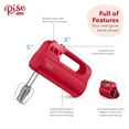thumbnail image 6 of Rise by Dash Compact Hand Mixer Electric for Whipping + Mixing with Cord Storage, 5 Speed - Red - New, 6 of 7