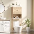 thumbnail image 2 of HOMCOM Armoire de Rangement au-Dessus de la Toilette, Organisateur de Salle de Bain, Chêne, 2 of 10