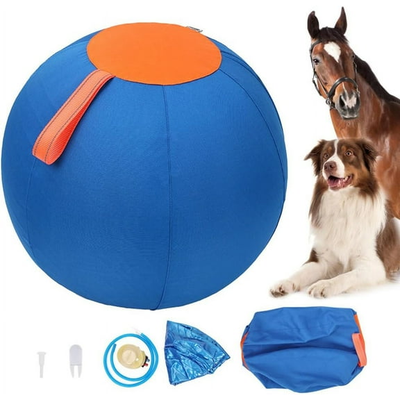 Wekvgz Herding Ball for Dogs 18inch Herding Dog Ball Agility Training Equipment Interactive Herding Horse Ball with Portable Handle Herding Dog Toys for Australian/German Shepherd