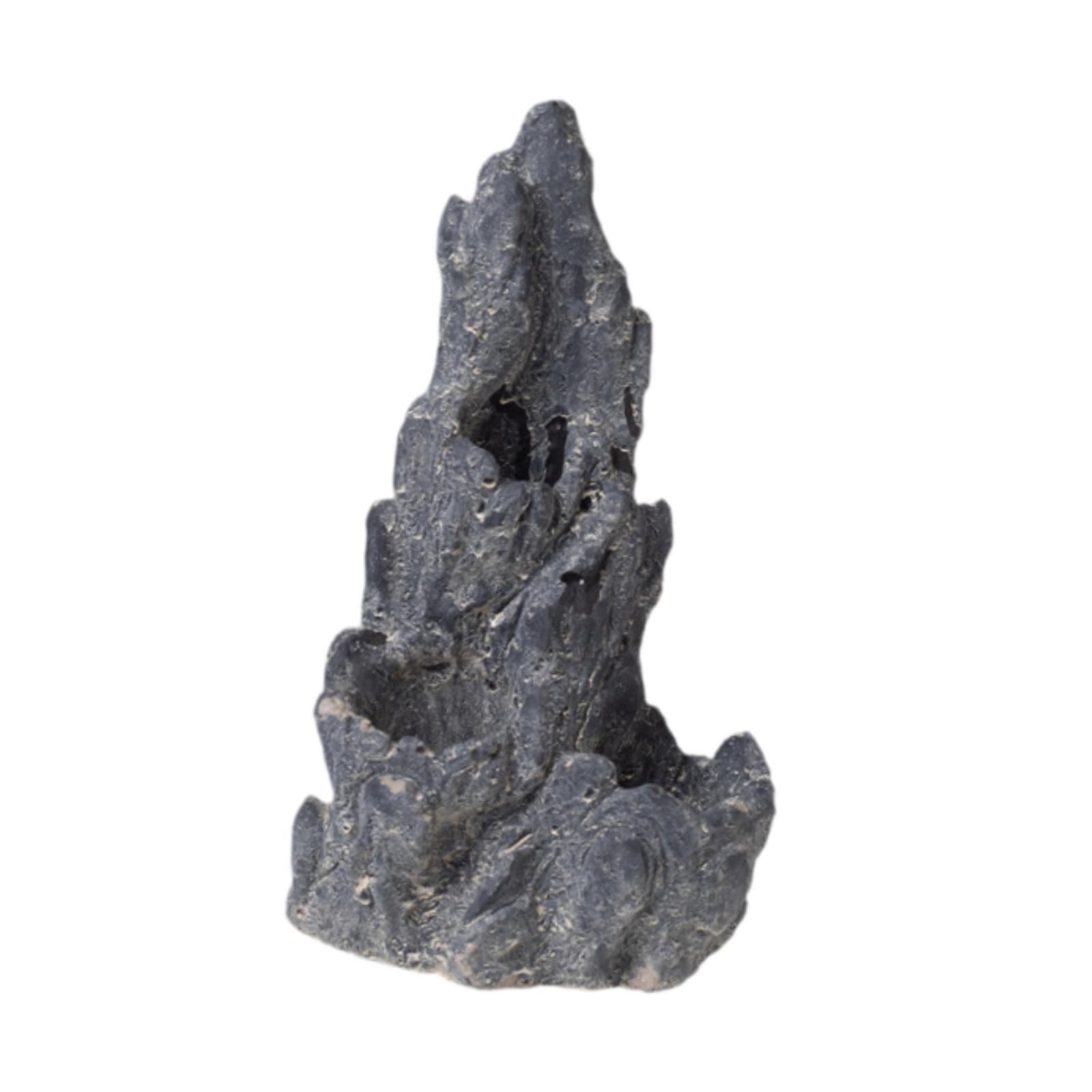 EHJRE Reptile Artificial Rock Cave Reptile Landscape Decoration Rock Rockery Ornament Landscaping Model for Bearded Dragon Tortoise Black