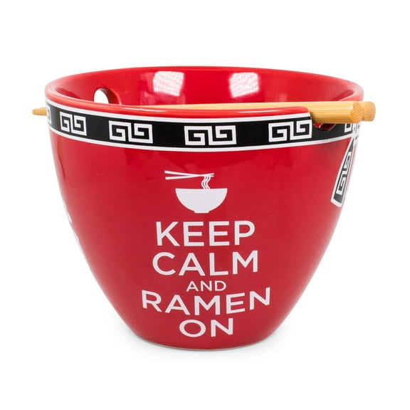 Bowl Bop Keep Calm And Ramen On Japanese Dinner Set | 16-Ounce Bowl, Chopsticks