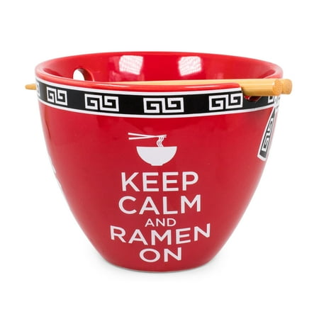 

Bowl Bop Keep Calm And Ramen On Japanese Dinner Set | 16-Ounce Bowl Chopsticks