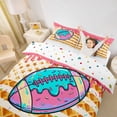 thumbnail image 2 of Erosebridal Football Ice Crem Drip Duvet Cover Set, Waffle American Flag Bedding Full, Colorful Polka Dots Reversible, 1 Duvet Cover and 2 Pillowcases (No Comforter), 2 of 5