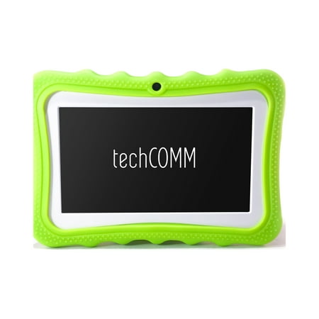 TechComm M4 7” 8GB Android 5.1 HD Touch Screen Brightly Colored Tablet for Children with a Protective Case / Tablet Stand, Dual Camera, WiFi and Bluetooth