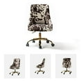 thumbnail image 4 of Home Office Computer Desk Chair Upholstered Swivel Adjustable Study Task Chairs Gold Base Cow COWHIDE, 4 of 11