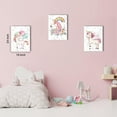 thumbnail image 3 of Unicorn Wall Art for Girls Bedroom Colorful Unicorn Wall Decor Kids Room Pictures Watercolor Balloon Rainbow Pink Floral Painting Canvas Nursery Framed Artwork Bathroom Home Decorations 12x16 3 Piece, 3 of 6