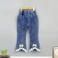 thumbnail image 3 of breaise Baby Kids Girls Jeans Casual Ruffle Bell-Bottoms Denim Pants Cute Mid Waist Flared Trousers Outerwear Pants, 3 of 3
