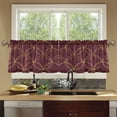 thumbnail image 4 of Yayeee Kitchen Curtains Tier Set of 2 Light Filtering 57"x24" Over Sink Window Panels, Circular Gold Pattern, 4 of 7