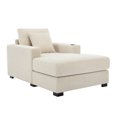 thumbnail image 6 of Oversized Chaise Lounge Chair, 39.7" W Chenille Fabric Modern Upholstered Sofa Couch with Cup Holder & Charge Station & Removable Covers for Living Room, Office, Indoor Home, Cream, 6 of 8