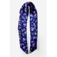 thumbnail image 2 of Bimba Blue Leaves & Floral Pure Silk Printed Scarf Dupatta Head Neck Wrap Bandanas For Women 40 x 40 Inches, 2 of 6