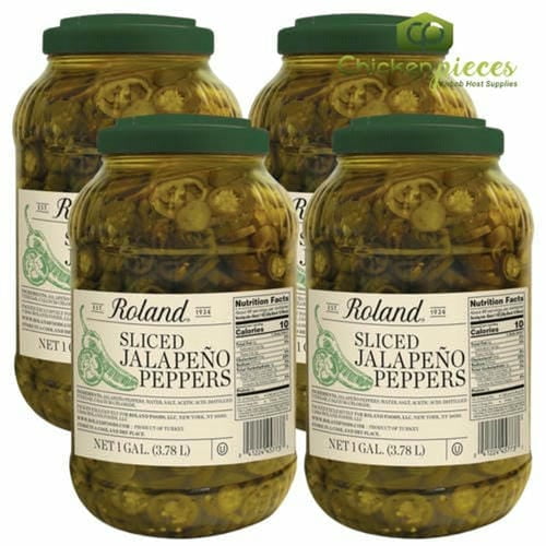 Roland Rondelles de Piments Jalapeño Tranchés en Saumure, Anneaux de Piments Marinés Relevés, Pichet de 1 Gallon (3,79 L)