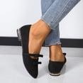 thumbnail image 4 of Women's Flats Pointed Toe Bow Knit Shoes Comfortable Dressy Suede Slip On Flat Lightweight Shallow Mouth Shoes, 4 of 9