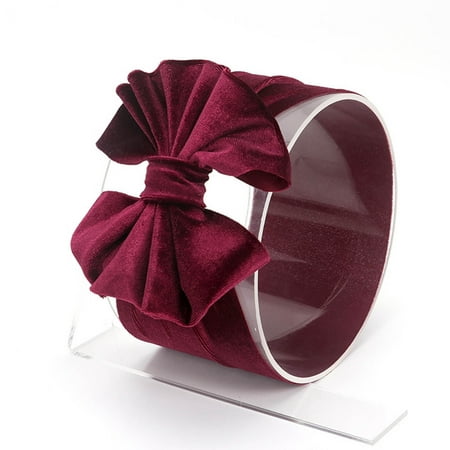 

QISIWOLE Toddler Baby Girls Cute Solid Color Gold Velvet Pleated Oversized Bow Headwear Headband Hair Accessories Sales