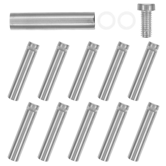 WEUVEB 12Pcs Stainless Steel Acrylic Sign Standoff Screws Silver for Home Display