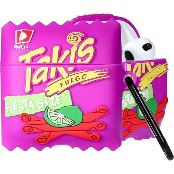 Food Case for AirPod 3 Design Funny Fun 3D Cool Girls Boys for Air Pods 3 3rd Generation Unique Cartoon Trendy Cute Kawaii Cover for Teen Kids Cases for AirPods 3 (2021) (Purple Candy)