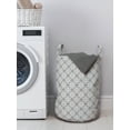 thumbnail image 3 of Abstract Laundry Bag, Continuous Floral and Lines Simplistic Soft Grey Illustration, Basket with Handles Drawstring Closure for Laundromats, 13" x 19", Charcoal Grey and Pale Grey, by Ambesonne, 3 of 4