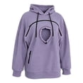 thumbnail image 4 of lcziwo Cat Hoodie for Women with Zipper Pouch Pet Hoodies Oversized Dog Carrier Hooded Sweatshirt with Carrying Pockets 2026 Purple,L, 4 of 8