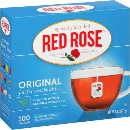 (4 Boxes) Red Rose: Original Tea Bags, 100 Ct (Best Tea For Concentration)
