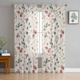 thumbnail image 3 of Sheer Curtains 108 inches Long, Fall Leaf Vintage Autumn Leaf Plant Light Filtering Sheer Window Curtains Rod Pocket Voile Drapes for Bedroom Living Room, 52"W x 108"L 2 Panels, 3 of 7