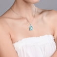 thumbnail image 5 of Gem Stone King 10K White Gold Sky Blue Topaz Pendant Necklace for Women (8.30 Cttw, Gemstone November Birthstone, Emerald Checkerboard Cut 14x10MM, with 18 inch Chain), 5 of 5