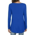 thumbnail image 3 of Aayomet Workout Tops Women's Turtleneck Tops Casual Slim Fitted Long Sleeve Base Layer Shirts,Blue S, 3 of 4