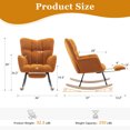 thumbnail image 4 of FFH Nursery Rocking Chair, Accent Armchair with Adjustable Footstool for Living Room, Teddy Caramel, 4 of 9