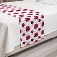 thumbnail image 2 of Vintage Rose Bed Runner, Continuous Feminine Flowers on Polka Dots Background, Decorative Accent Bedding Scarf for Hotels Homes and Guestrooms, King, Pale Pink Raspberry, by Ambesonne, 2 of 2